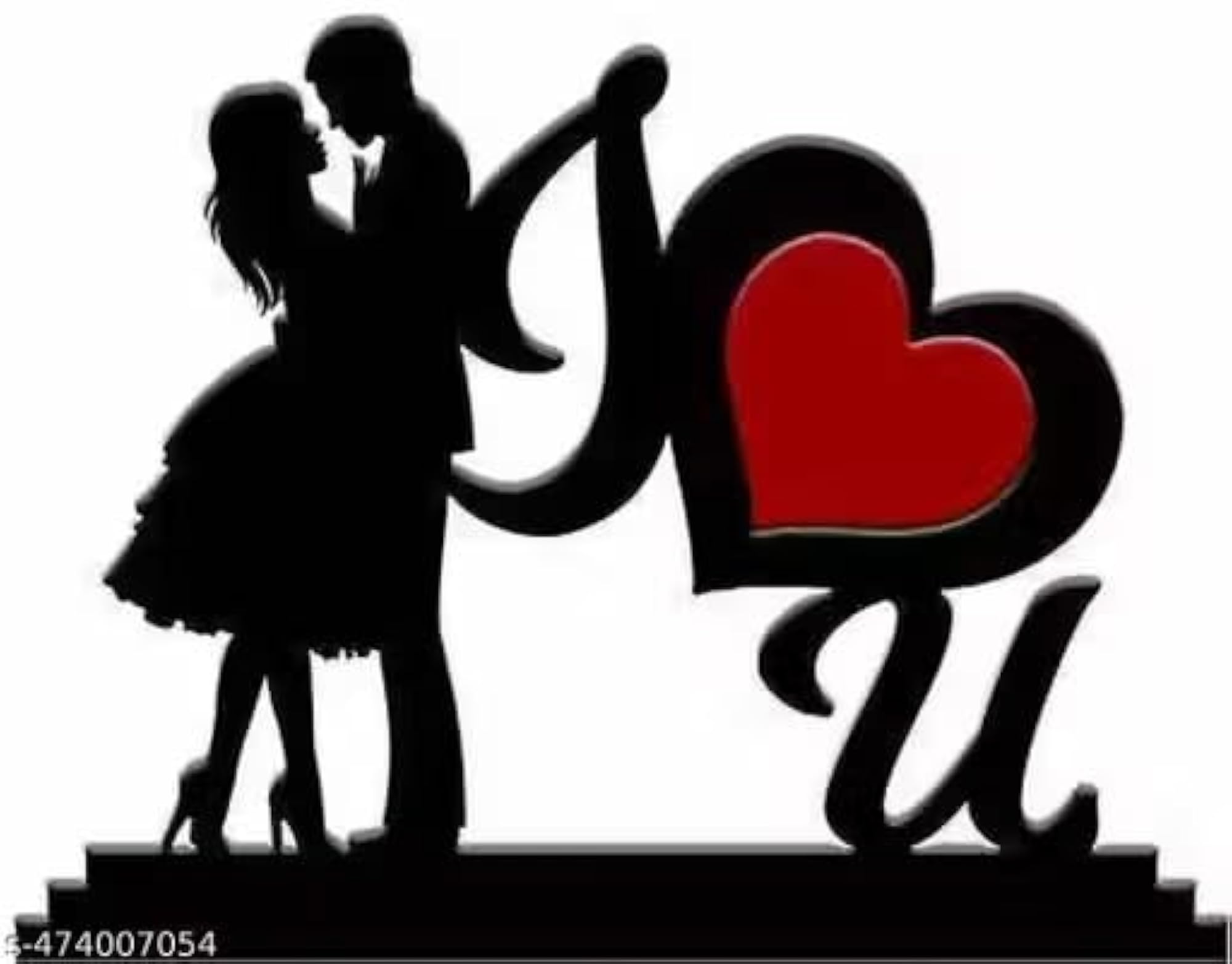 Wooden Couple Table Stand, I Love You Theme