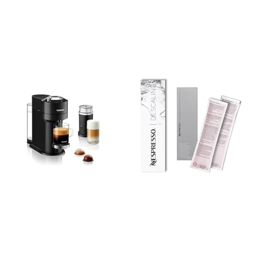 Nespresso Vertuo Next Premium Coffee and Espresso Maker by Breville with Aeroccino Milk Frother, Black Descaling Kit
