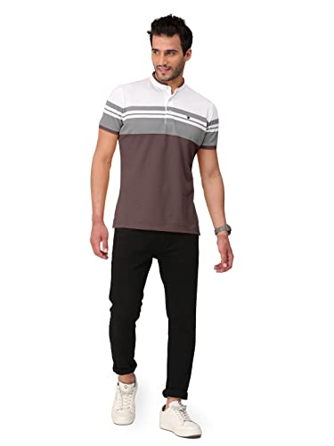 Image of BULLMER Mens Cotton Henley Neck /Chinese Collar Tshirt