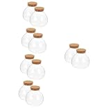 GANAZONO 10 Maceteros De Bolas Transparentes/Pulgadas con Botella De Comida Redondos Deseos O Tapones Paisaje Cloche Té Boda Pascua Casa De Muñecas Jarrones Figuras