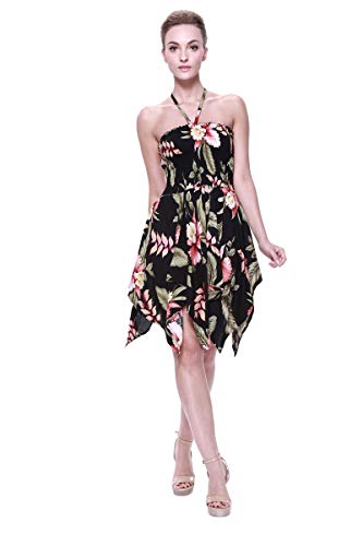 Image of Family Matching Hawaiian Clothes, Black Rafelsia | Lightweight 100% rayon • Family matching outfits • Beach vacations • Luaus • Cruises • Family photos