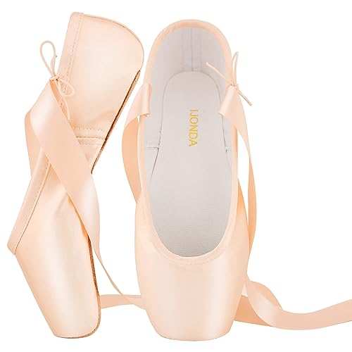 IJONDA Pointe Shoes for Women, Professional Performance Grade Ballet Shoes, Girls Flats Dance Slippers4