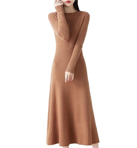 Robe tricotée 100% laine pour femme : l'élégance longue et pure pour l'hiver