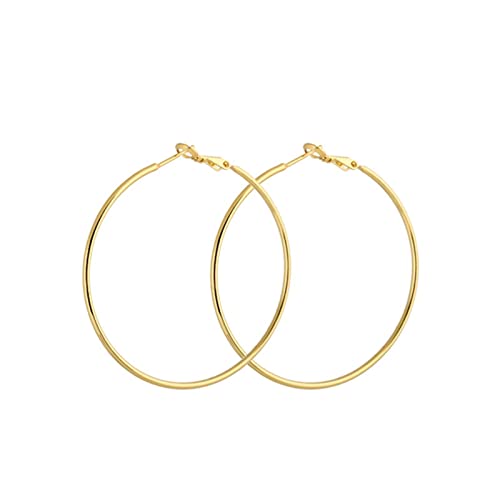 Boucles d'oreilles en or 9 carats : créoles 55 mm élégantes pour femme