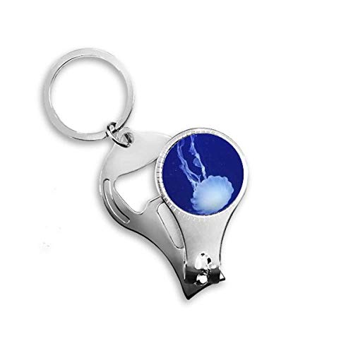 Ocean Jellyfish Science Nature Picture Nail Nipper Ring Key Chain Bottle Opener Clipper