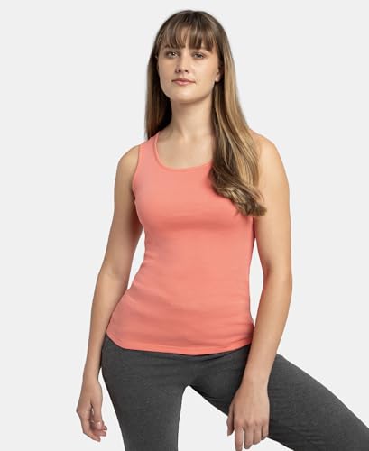 Image of Jockey A113 Women's Super Combed Cotton Rib Fabric Slim Fit Solid Tank Top