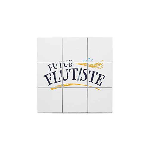 Carreaux céramique musique flûtiste x9 panneau décoratif 32,4x32,4 cm