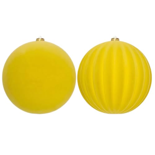 LANGXUN 2 Pcs 8 Inch Extra Large Velvet Christmas Ball Ornaments - Shatterproof Hanging Christmas Tree Decorations for Xmas Holiday Party Wedding Home