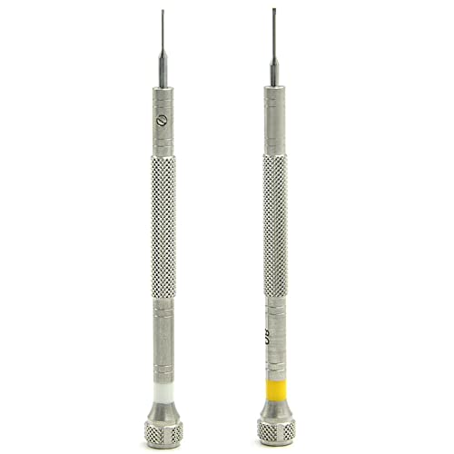 Zestaw śrubokrętów do naprawy zegarka, 2 sztuki śrubokrętów płaskich 0,6 mm - 2,0 mm, zestaw narzędzi do naprawy zegarków