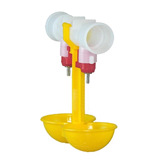lpyfgtp Double Outlet Drinking Hanging Chickens Cups Nipple Drinker Poultry Waterer New