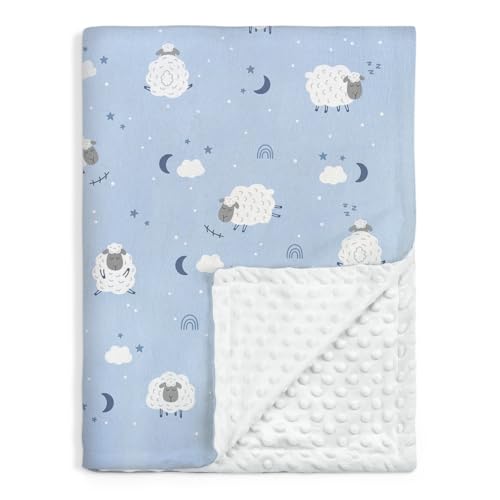 Image of SANDJEST Sheep Minky Blanket 30 x 40 Inches, Gift for Christmas Birthday