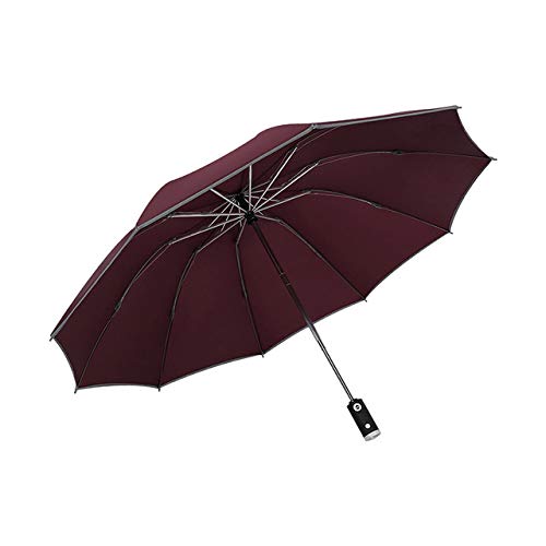 Parapluie automatique pliant inversé haute résistance avec bandes réfléchissantes