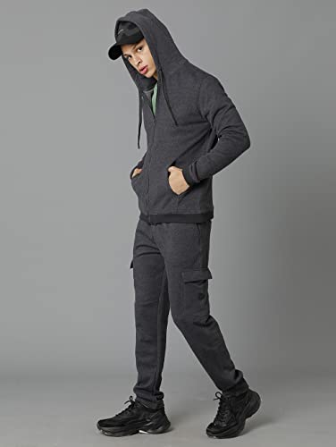 Image of VOI Jeans Men's Solid Cotton Blend Fleece Hooded Sweatshirt-VOSS1160-Sweatshirt