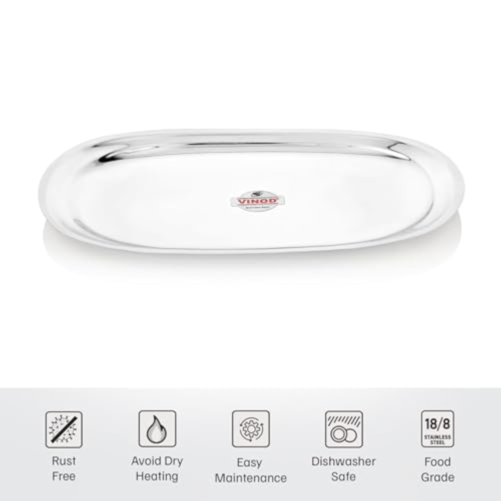 Stainless Steel Salad Tray, Rectangle Serving Tray for Dessert, Snacks & Starter