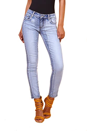 Toxik3 Stretch Skinny Fit Casual Indigo Aged Ankle Jeans (S) Cover