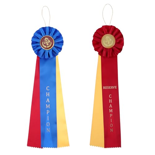 2 Pcs Horse Show Prize Ribbons Award Ribbons for Horse Show Winner and Reserve Winner Equestrian Show Participation Ribbon for Competition Horse Show Winner Ribbons for Sport Event School Contest