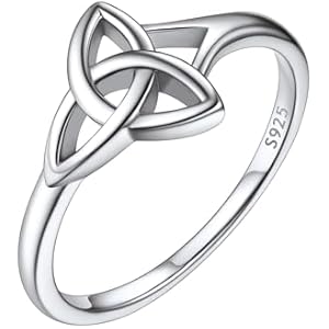 ChicSilver 925 Sterling Silver Claddagh/Triquetra Celtic Knot Promise Ring Size 4-12 07.Triquetra Knot-Silver 5