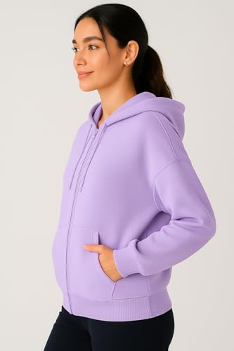 Image of ADBUCKS Women's Oversized Winter Jacket Sweatshirts Casual Drawstring Clothes Zip Up Hoodie with Front Pocket Ii Womens Hoodies Ii