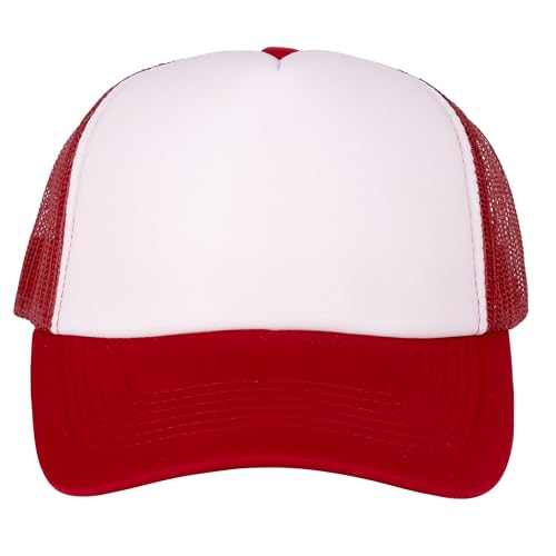 Image of Gelante 12 Pcs Sublimation Blank Trucker Hats - 5 Panel Mesh Snapback Baseball Cap Bulk