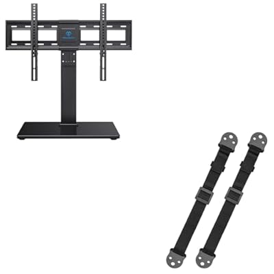 PERLESMITH Universal Swivel TV Stand Base&TV Anti-tip Straps for TV
