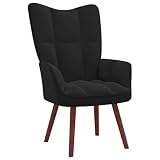 vidaXL Chaise de Relaxation Fauteuil de Détente Siège de Relaxation Chaise de Détente Salon Salle de Séjour Intérieur Noir Velours