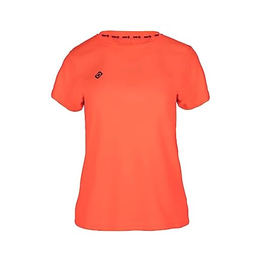Izas- Camiseta Técnica para Mujer con Tecnología Dry Fit - Camiseta Deportiva de Manga Corta con Hydrospeed que Expulsa el Sudor a la Superficie y Mantiene Seca la Piel - Creus Coral - Talla M