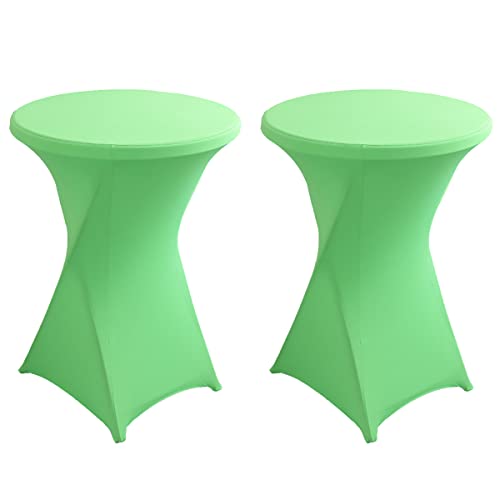 Juego de 2 fundas elásticas para mesa de bar (diámetro: 60 – 80 cm, elegantes fundas de mesa para mesas de bar y bistró, de fácil cuidado, limpieza con un paño, secado rápido (Z, diámetro de 80 cm)