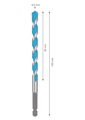 Bosch 1x EXPERT HEX-9 MultiConstruction Bohrer (für Beton, Weiche Fliesen, Ø 9,00 mm, Professional Zubehör Bohrmaschine/Schrauber) – Ansicht 3