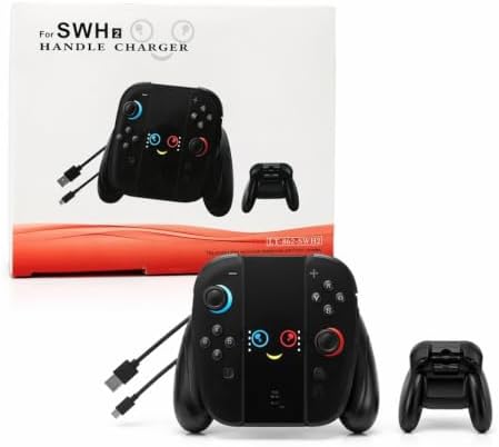 Charging Grip for Switch 2 Joy-Con, Smiley LED Indicator