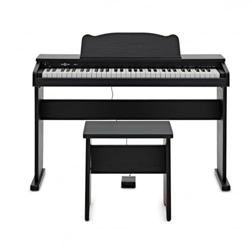 Gear4music Piano numérique 61 touches pour enfants avec banc, Matte Black - Les Beatles, Paul McCartney, John Lennon, RIngo Starr, George Harrison Gear4music Piano numérique 61 touches pour enfants avec banc, Matte Black