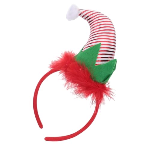 YUGSHNKFC Diadema de Navidad con plumas, accesorios para fotos, fiesta, cosplay, disfraces, baile, fiesta, diadema a rayas, accesorio festivo de Navidad