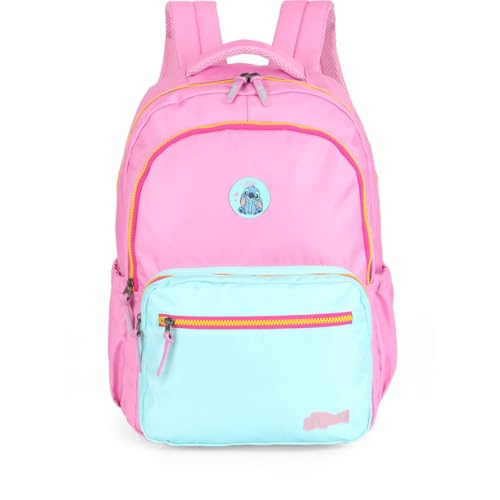Mochila Stitch, Grande, Rosa, com Compartimento para Notebook, Luxcel