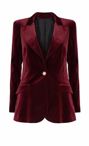 Womens Velvet Blazer Slim Fit Suit Jacket One Button Slim-fit Solid Color Blazer Wedding Prom Warm Women Blazer4