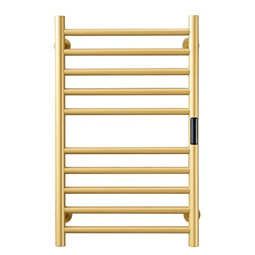 Sèche-serviettes électrique noir 80W en acier inoxydable pour mur