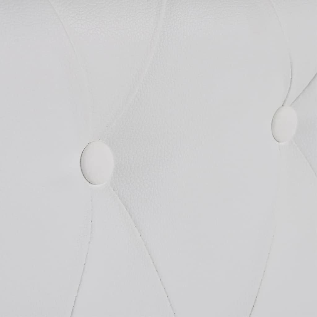 Sofa White Faux Leather 2-Seater and 3-Seater Chesterfield Sofa Living Room Furniture