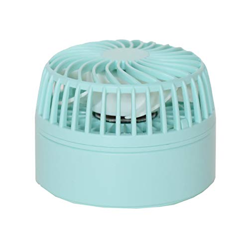 【アロマルーム】コンパクトファン ミニ (ブルー) 扇風機 卓上 ハンズフリー ストラップ 首掛け ハンディ USB 充電式 折りたたみ