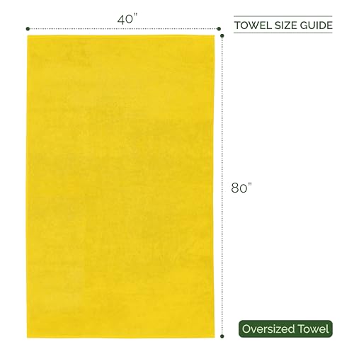 Image of Elegant Comfort Three Line Popcorn Extra Large Luxury Bath Towel - 40 inch x 80 inch inch, Premium Hotel Spa Quality 1 Piece Oversized Bath Sheet 100% Turkish Cotton Super Soft Highly Absorbent, Yellow