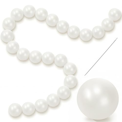 Teyva Daily 100 Pcs Quick Link Pearl Ball Garland 2.2 Inches Pits Pearl Ball Decoration Chain for Wall Arches Chains Birthday Party Wedding Anniversary Graduation Party Decor Pearlescent White