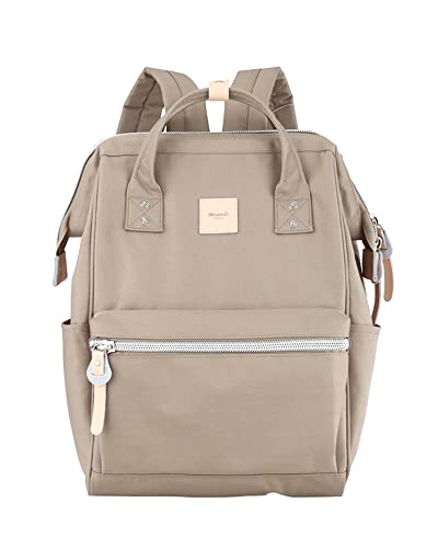 Himawari - Mochila escolar de viaje con puerto de carga USB de 15.6 pulgadas, bolsa de trabajo para mujeres y hombres, estudiantes universitarios (1881-caqui), caqui