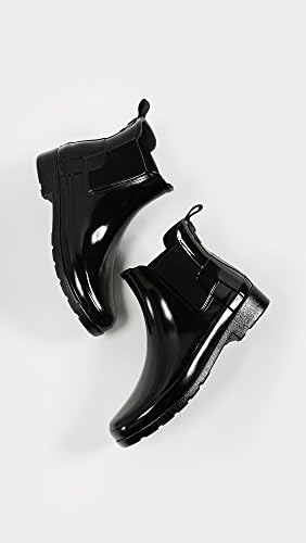 Hunter Womens Original Refined Chelsea Gloss Wellingtons Ankle Rain Boot - Black - 7 | Image 4