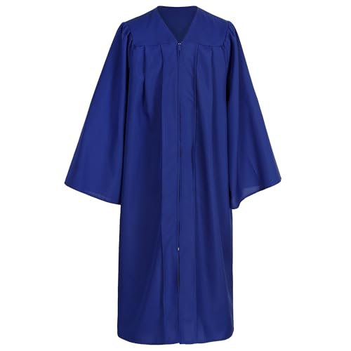 Gradwow Matte Graduation Gown for College University Bachelor, Unisex Adult Costume Choir Robe for Church (Royal Blue, 57)