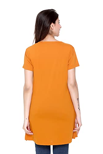 Image of Plush Women's Long Printed Cotton Round Neck Half Sleeve T-Shirt /Tshirts (DPL-PT-001)
