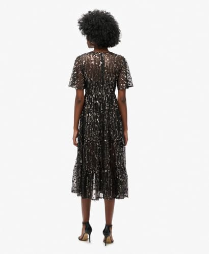 Robe mi longue en maille filet à volants volume femme Superdry - vue 5
