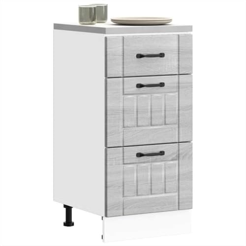 UJCHVHN Artículo - Armario base de cocina Lucca Grey Sonoma, madera de ingeniería, armarios y almacenamiento, armarios de cocina