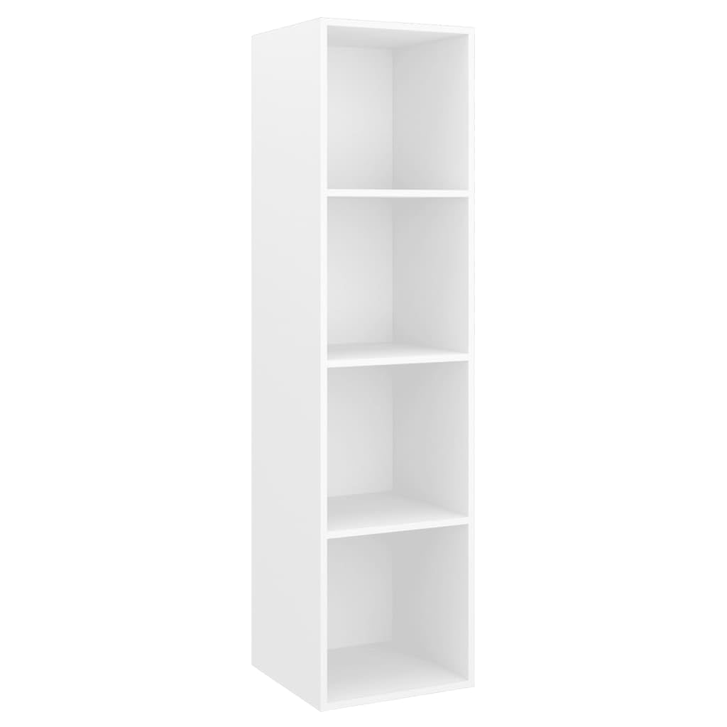 Meuble TV mural blanc 2 pièces avec 4 compartiments, meuble Hi-Fi pour systèmes audio, organisation spacieuse, montage mural horizontal ou vertical, matériel