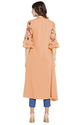 Image of Janasya Women's Poly Crepe Regular Kurta