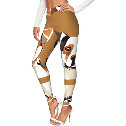 Leggings de compresión para paseos cotidianos mallas suaves con perros de granja
