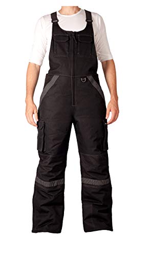Arctix Men's Tundra Ballistic Bib Overalls With Added Visibility, Black, Small/32' Inseam