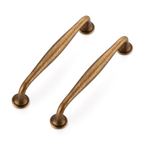 Image of Ravinte 20 Pack 5 Inch Antique Brass Kitchen Cabinet Handles Solid Zinc Alloy Cabinet Pulls Cupboard & Drawer Handles