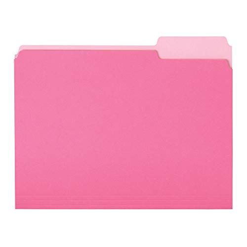 Amazon Basics File Folders for...ze, 1/3 Cut Tab, Pink, 36-Pack